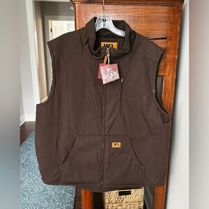Wells Lamont Sherpa Lined Vest Men's Size XXL Brown Workwear Canvas Vest